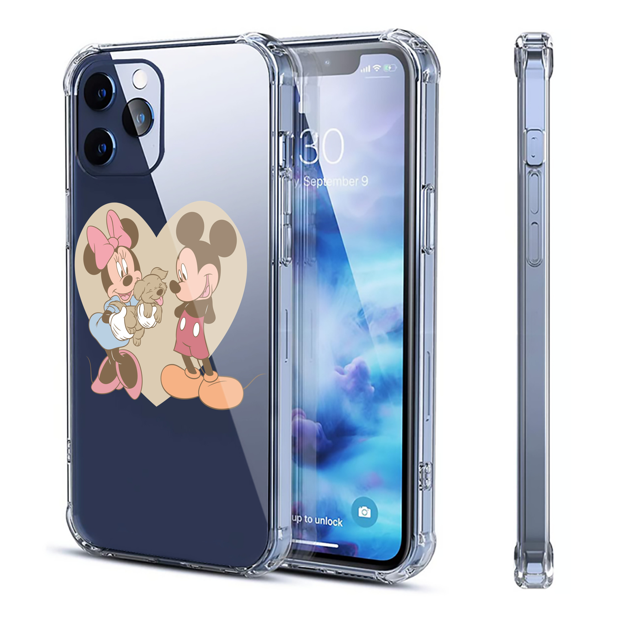 （画像用） ミッキーマウス Mickey Mouse 【iPhone 12シリーズ対応】透明スマホケース（クリアソフトケース）